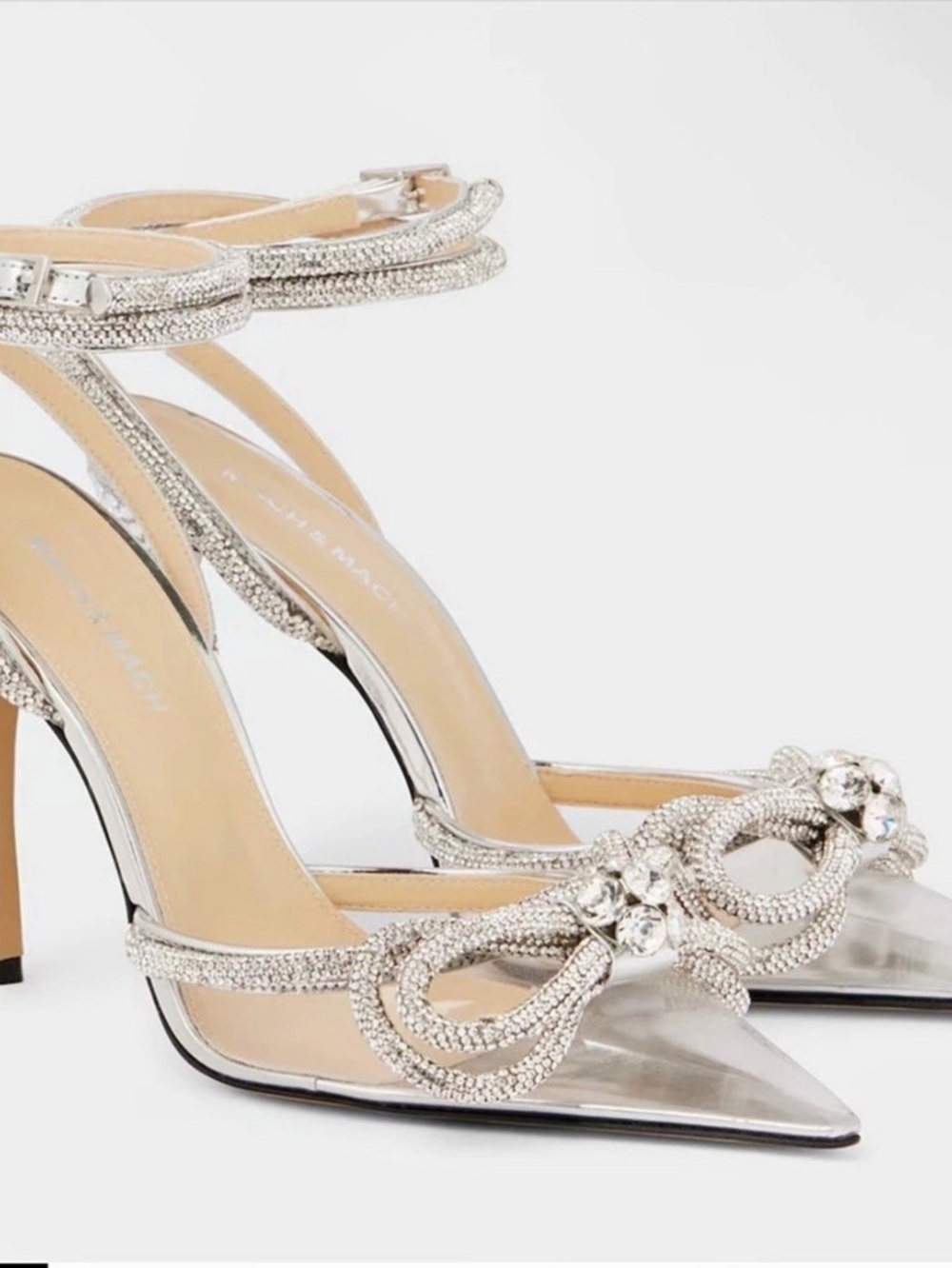 LULUs Rhinestone Bow Pointed-Toe Heels - Picture 2 of 7